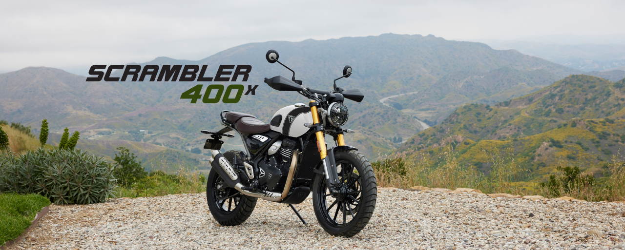 Triumph White Scrambler 400X